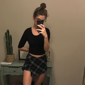 F21 plaid skort